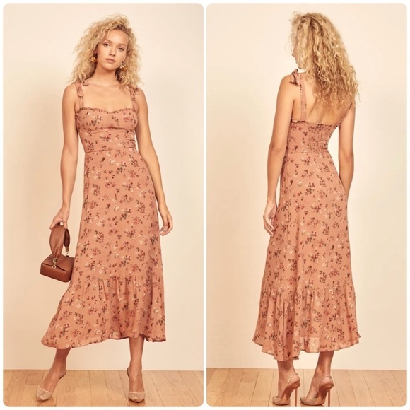 Reformation Dresses & Skirts - New! Reformation Nikita Floral Midi Dress in Arianne Dress in Pink 🌹 size 12